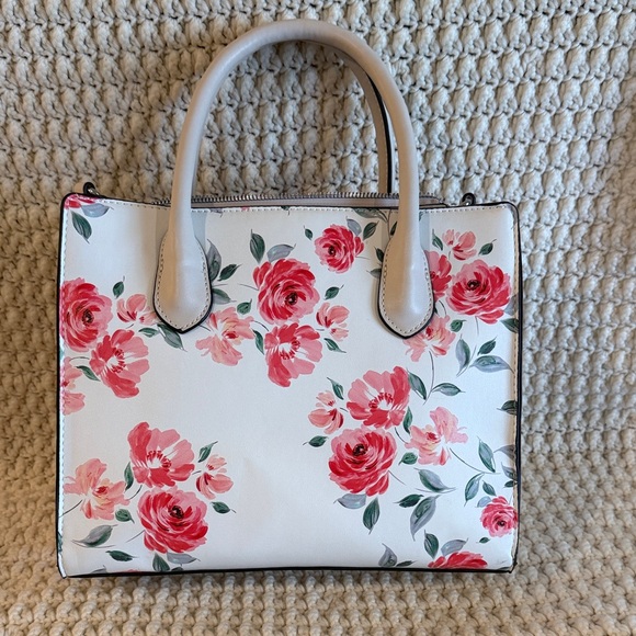 Nine West White Satchel with Pink Floral Print - Picture 2 of 8